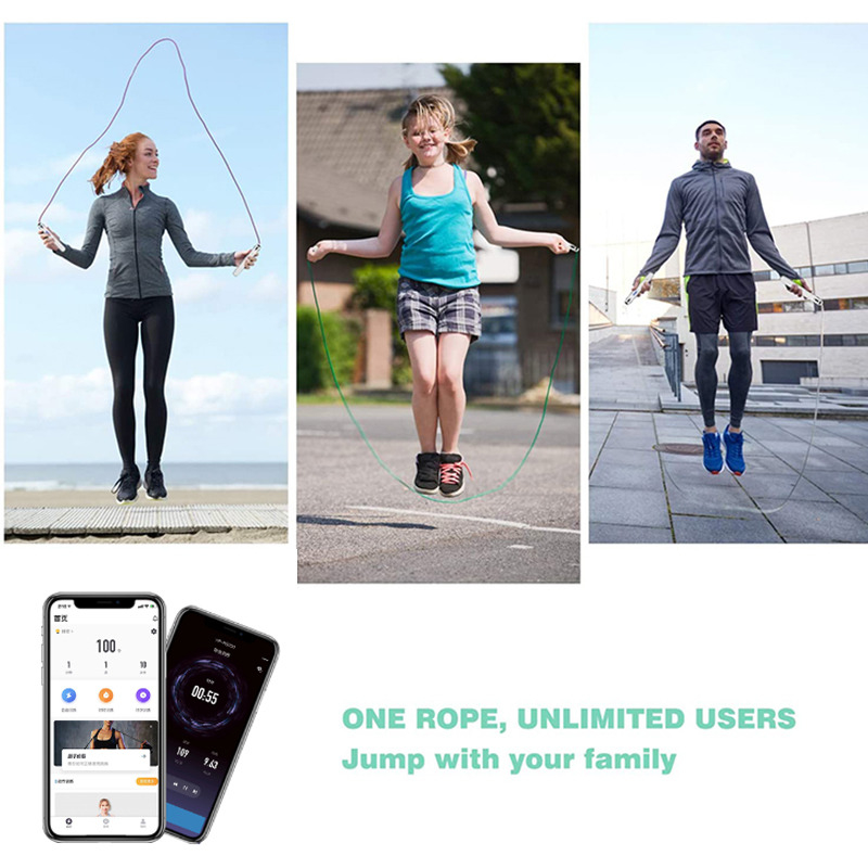 Cuerdas de salto inteligentes con APP Calculadora de calorías deportivas Cuerdas de salto Fitness longitud ajustable