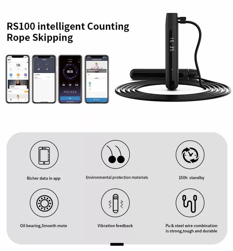 3M Velocidad ajustable cuerda de salto de PVC digital inteligente cuerda de salto inteligente ajustable contador de calorías de ejercicio