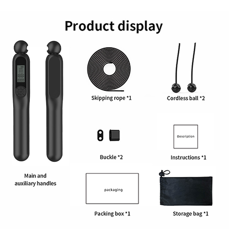 Cuerdas reemplazables para quemar grasa Deportes profesionales Contador electrónico inteligente Cuerdas de salto sin Bluetooth