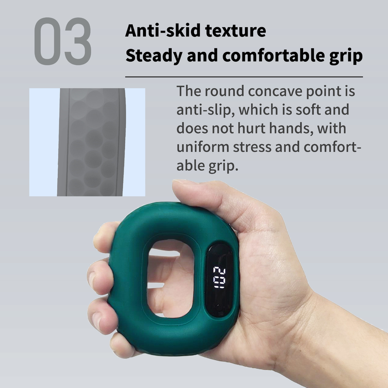 Anillo de fuerza de agarre de silicona Rehabilitación del dedo Entrenamiento de mano neumático Aparato de fuerza de agarre Hombres y mujeres Acceso físico del antebrazo